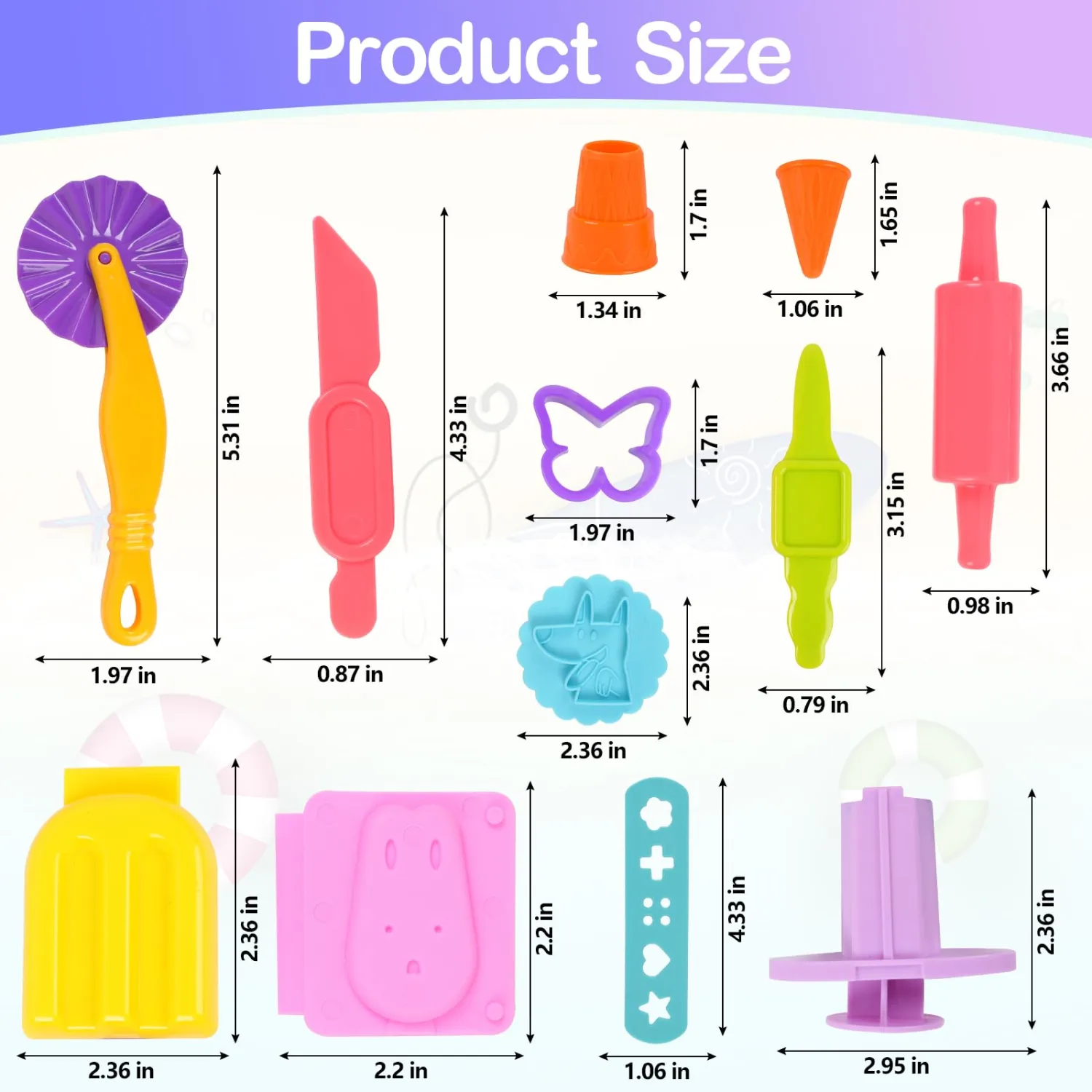 Playdough Tool Set for Kids, 31 PCS Playdough Ice Cream Set Birthday Gift for Children, Plastics Play Dough Accessories includes Cookie Cutters Rolling Pins Animal Molds Food Cutters Popsicle Molds