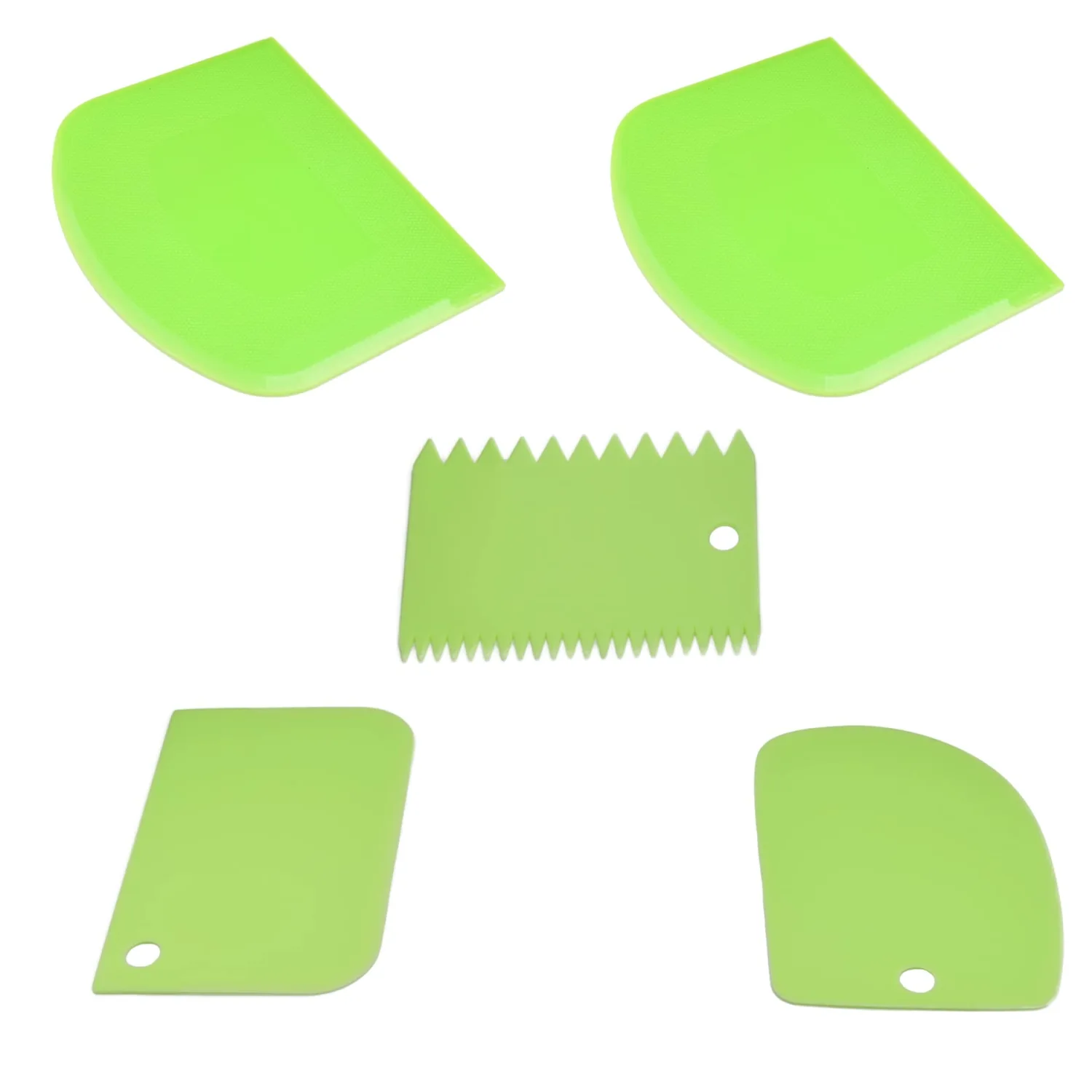 Multipurpose Bowl, Cake Scraper, Flexible Plastic Dish, Dough Cutter, Bench Scraper for Baking, Kitchen (Green)