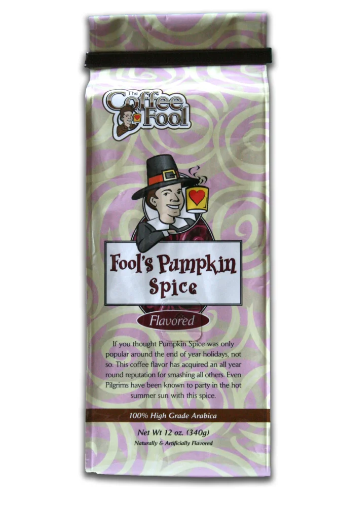 The Coffee Fool Fool's Whole Bean, Pumpkin Spice, 12 Ounce