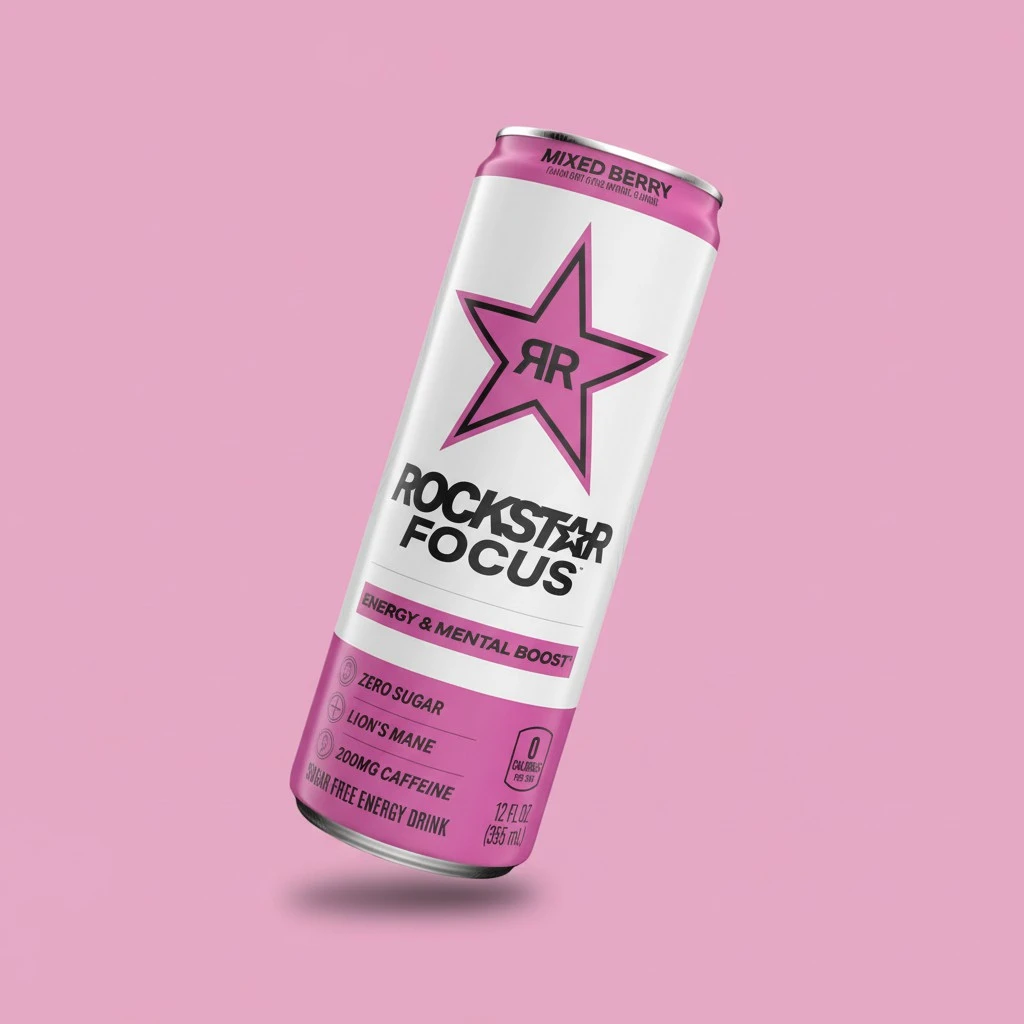 Rockstar Focus, Mixed Berry, 12 Fl Oz Cans (Pack of 12)