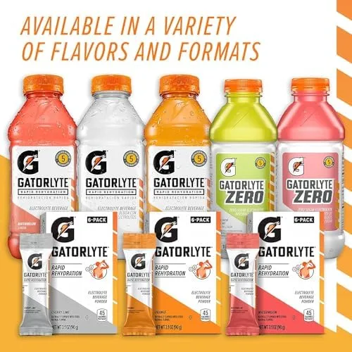 Gatorlyte Zero, Fruit Punch, Zero Sugar Hydration, 20 Fl Oz (Pack of 12)