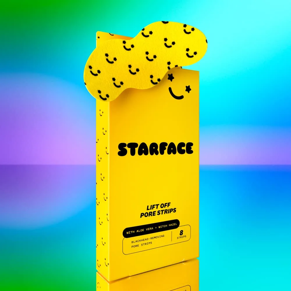 Starface Lift Off Pore Strips , Blackhead Remover , Deep Cleansing Nose Strip , Patches for Pores (8 count)