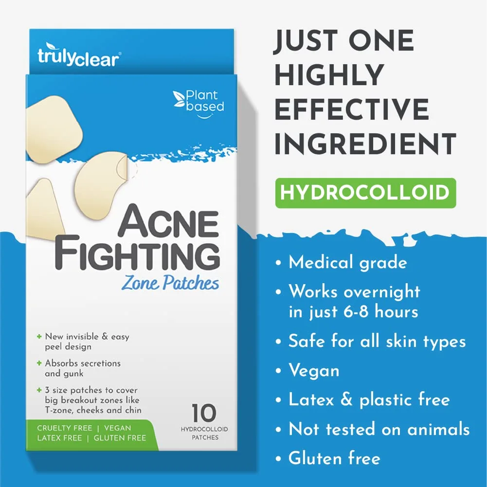 Large Acne Pimple Patches for Face & Body - Hydrocolloid Blemish & Zit Patches for Face & Body - Plant-Based, Cruelty-Free Acne Zone Solution - Overnight Results - 10 Count