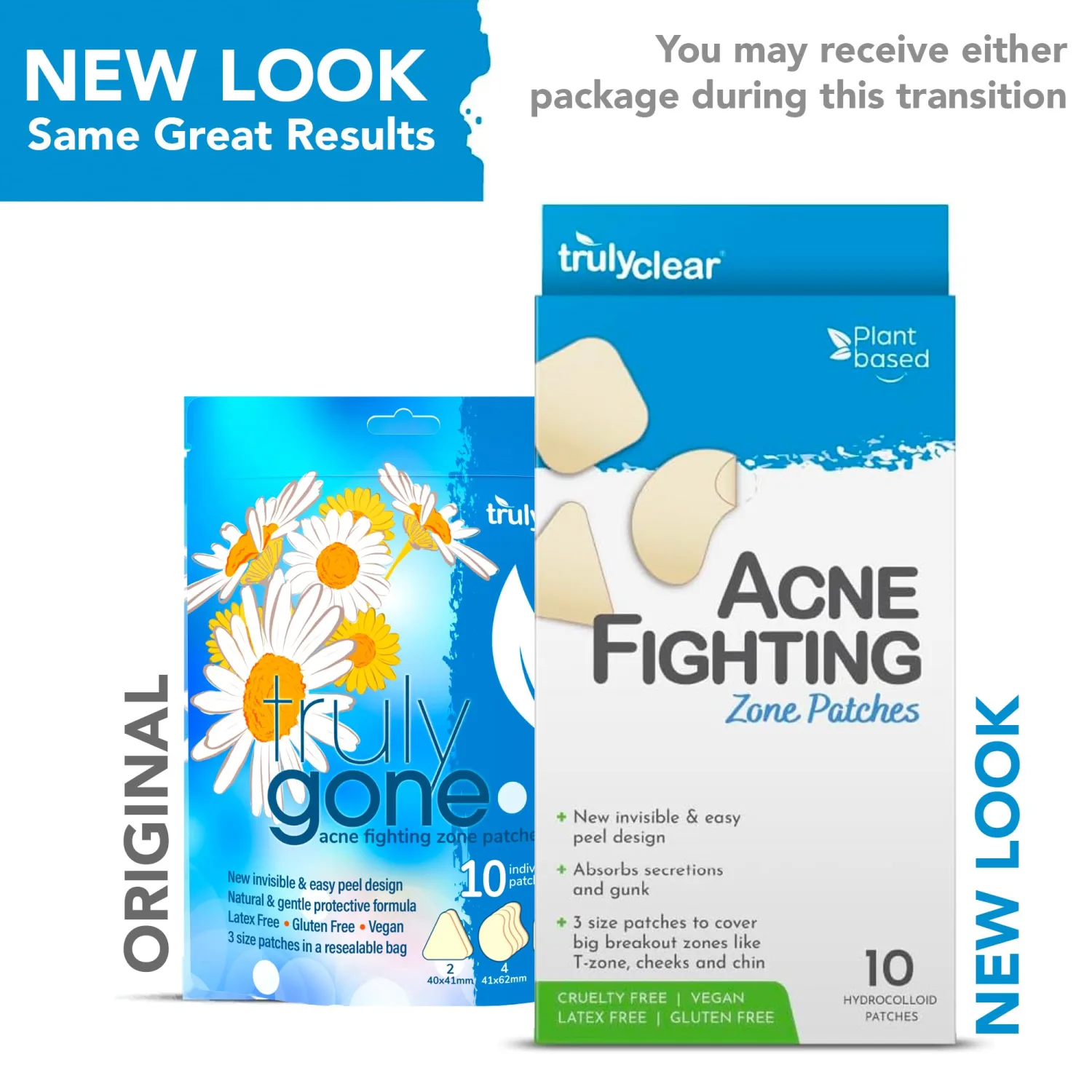 Large Acne Pimple Patches for Face & Body - Hydrocolloid Blemish & Zit Patches for Face & Body - Plant-Based, Cruelty-Free Acne Zone Solution - Overnight Results - 10 Count