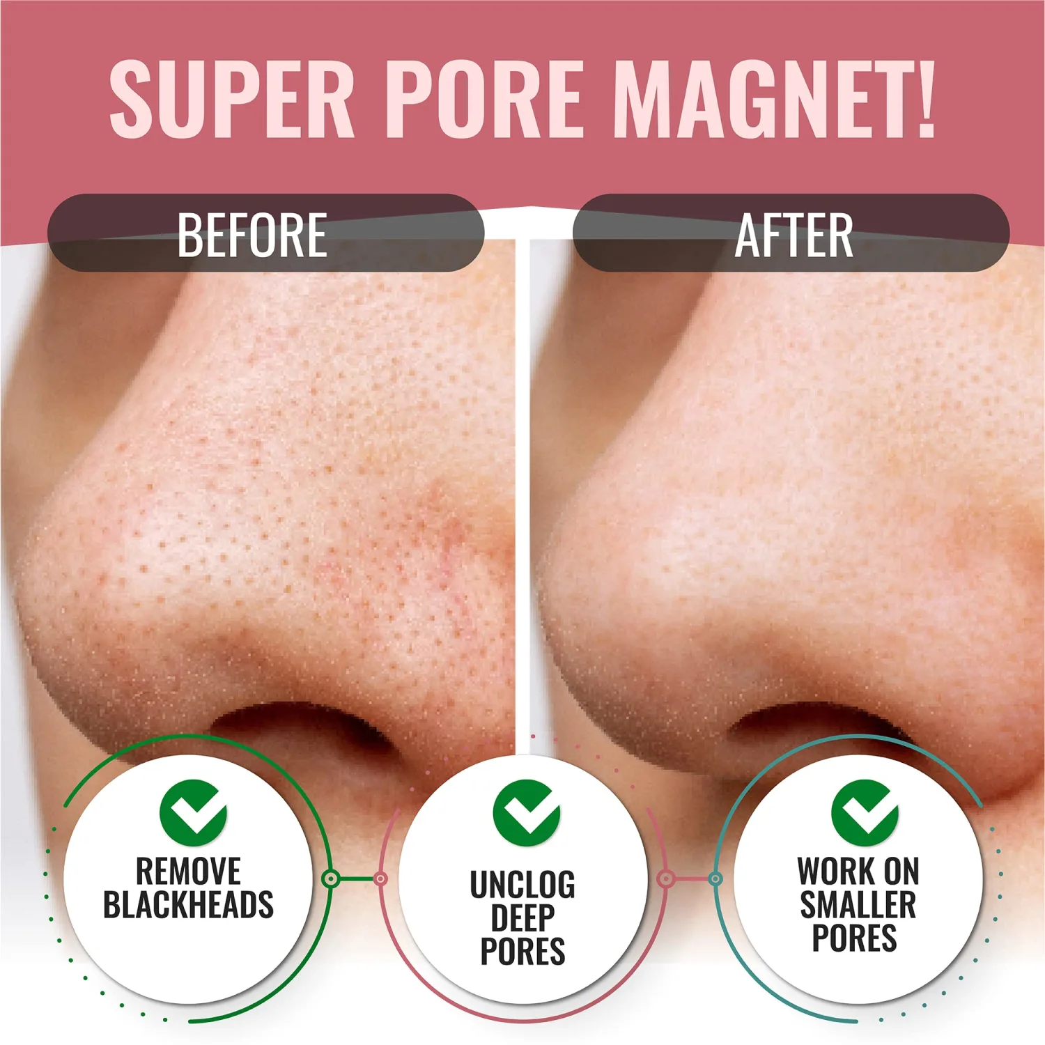 Look At Me Nose Pore Strips (2-Pack, 10 Nose Strips). Korean Skin Care Blackhead Remover strip with Charcoal. Blackheads Deep Cleansing Pore Strips for Nose and Face. Black Head Adhesive Pore Mask.