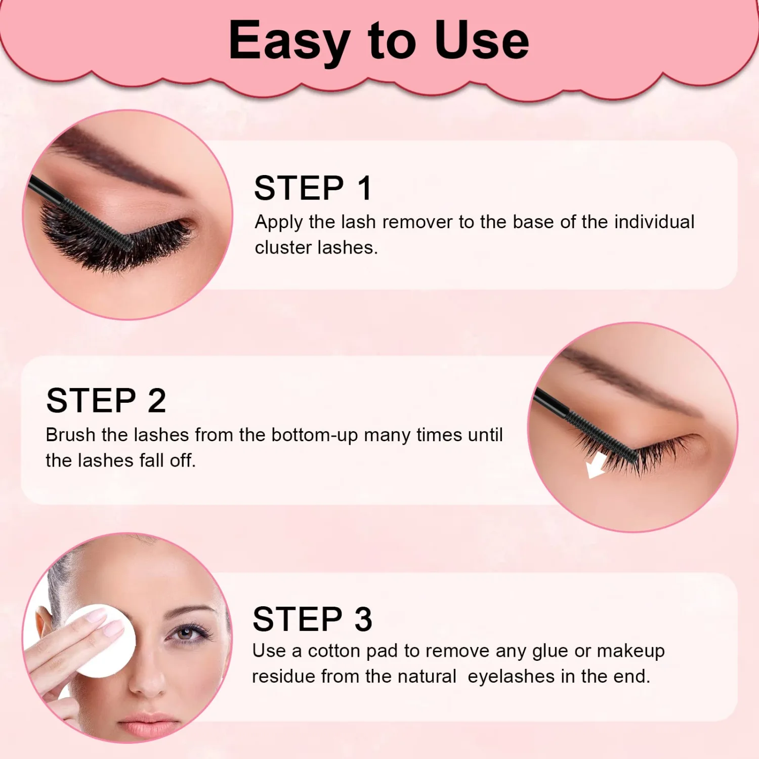 DIY Lashes Extension Kit with Lash Bond & Seal and Applicator, 144 Pcs 0.10mm 56D 9-15mm Mixed Wide-stem Lash, Individual at Home (lash remover)
