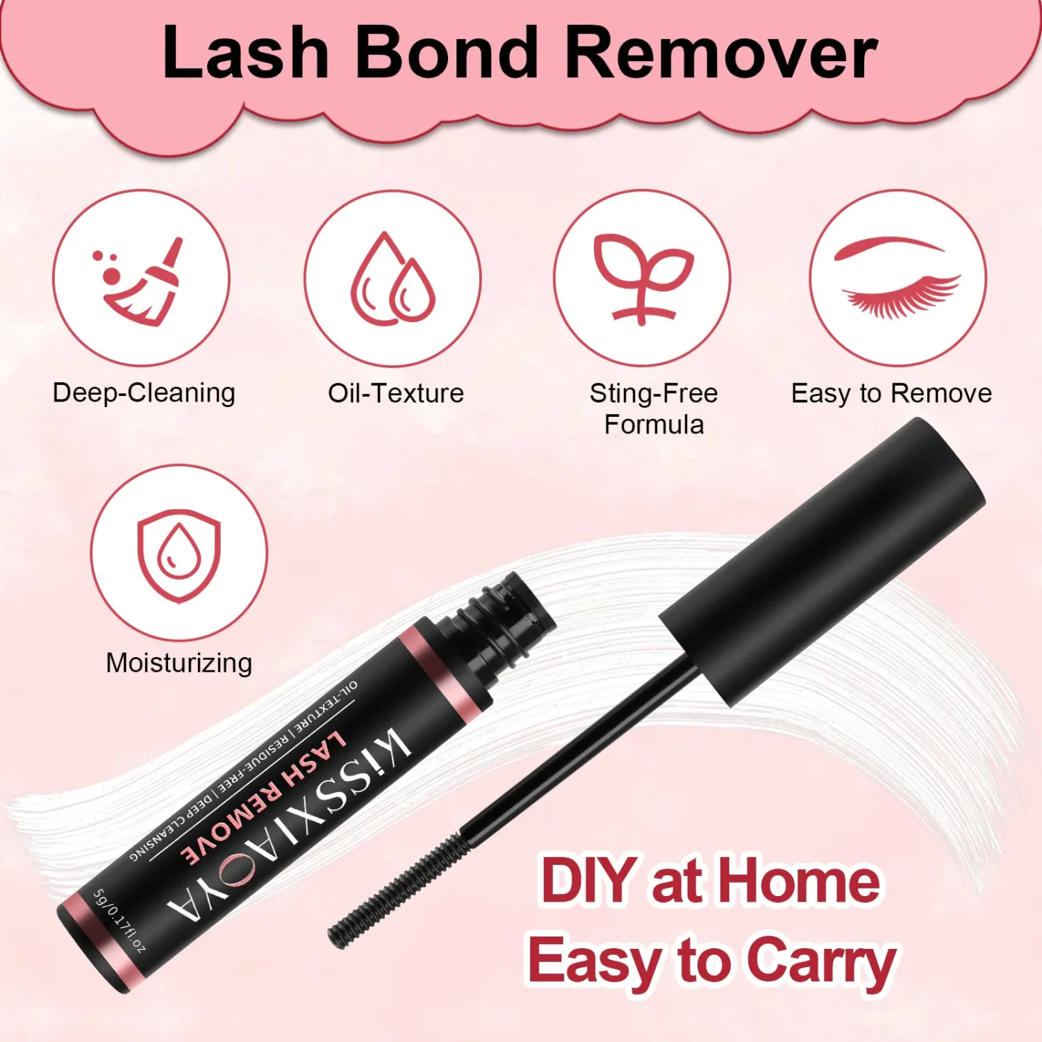 DIY Lashes Extension Kit with Lash Bond & Seal and Applicator, 144 Pcs 0.10mm 56D 9-15mm Mixed Wide-stem Lash, Individual at Home (lash remover)