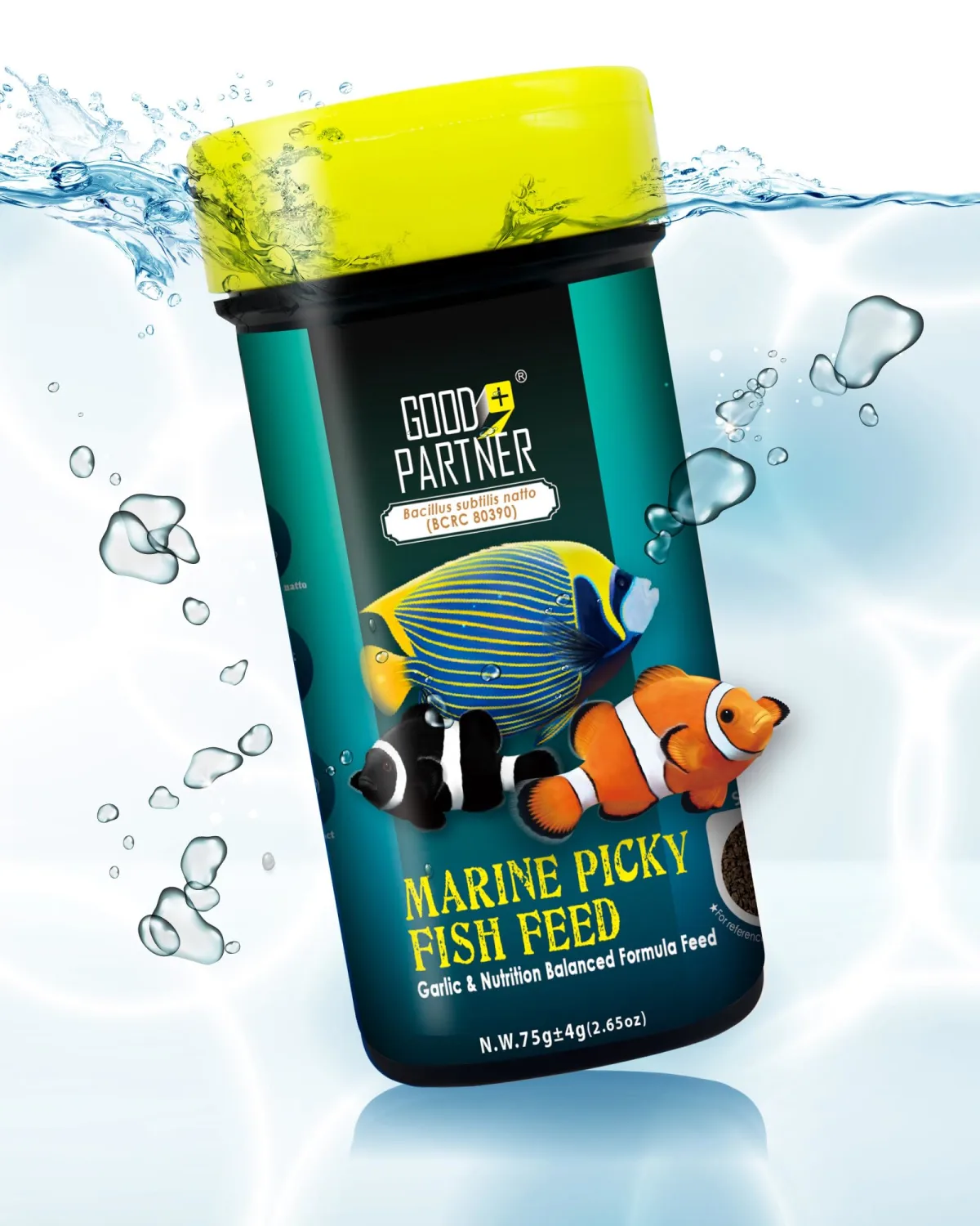 Purify Series for Marine Fish Food, Saltwater Fish Sinking Pellets, Suitable for Clown fish, All Natural Ingredients, Balanced Composition of Fish feed, 2.65 oz (Pack of 1)