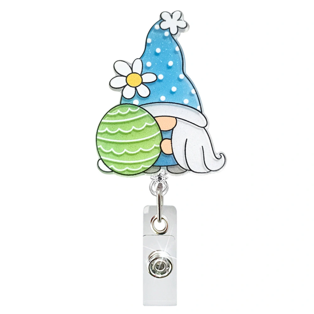 Easter Badge Reel, Cute Cartoon Gnome Swivel ID Card Clip Party Gift