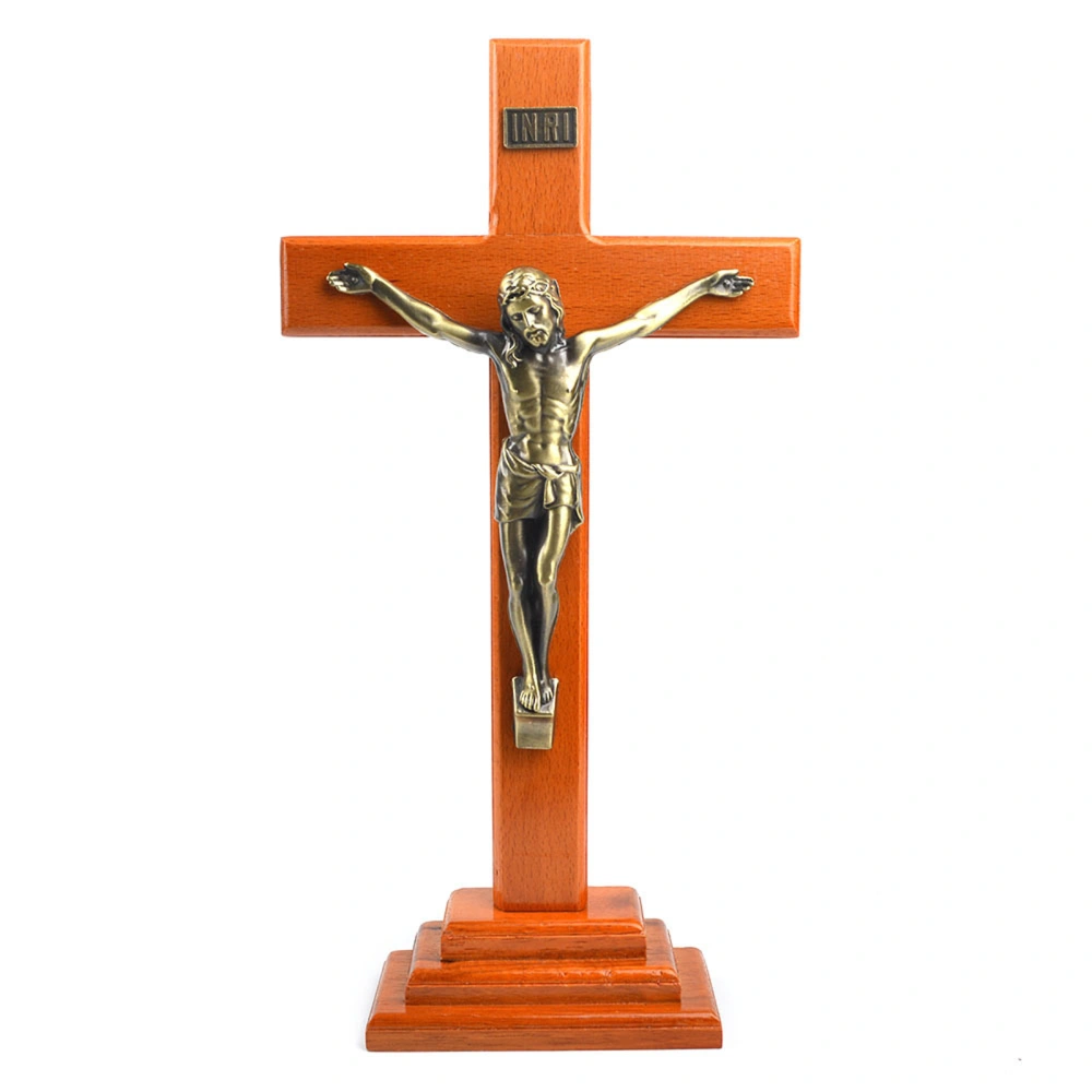 Wooden Cross Decor House Ornaments Tabletop Standing Desk Cross