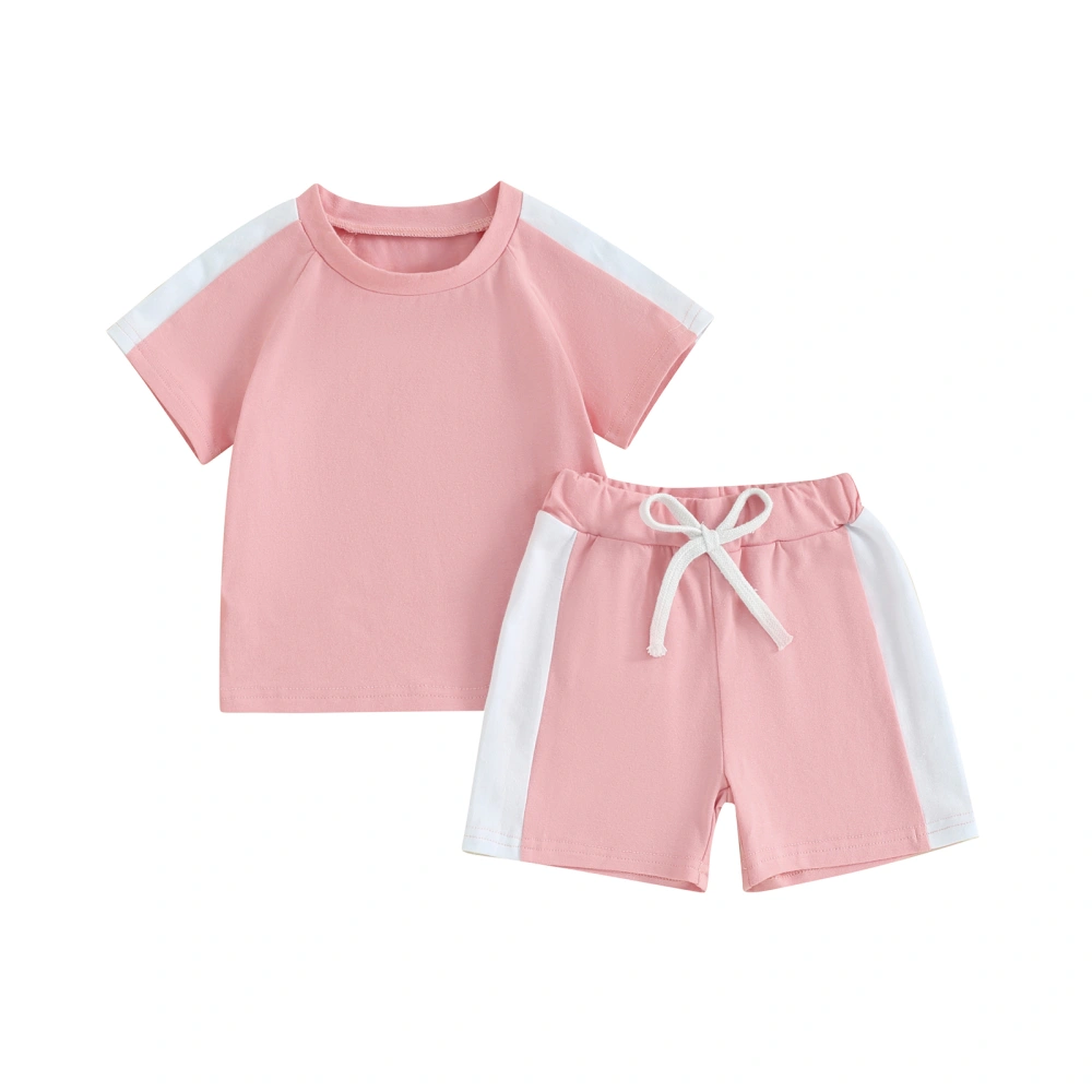 Baby Shorts Set Contrast Color Short Sleeve T-Shirt and Shorts