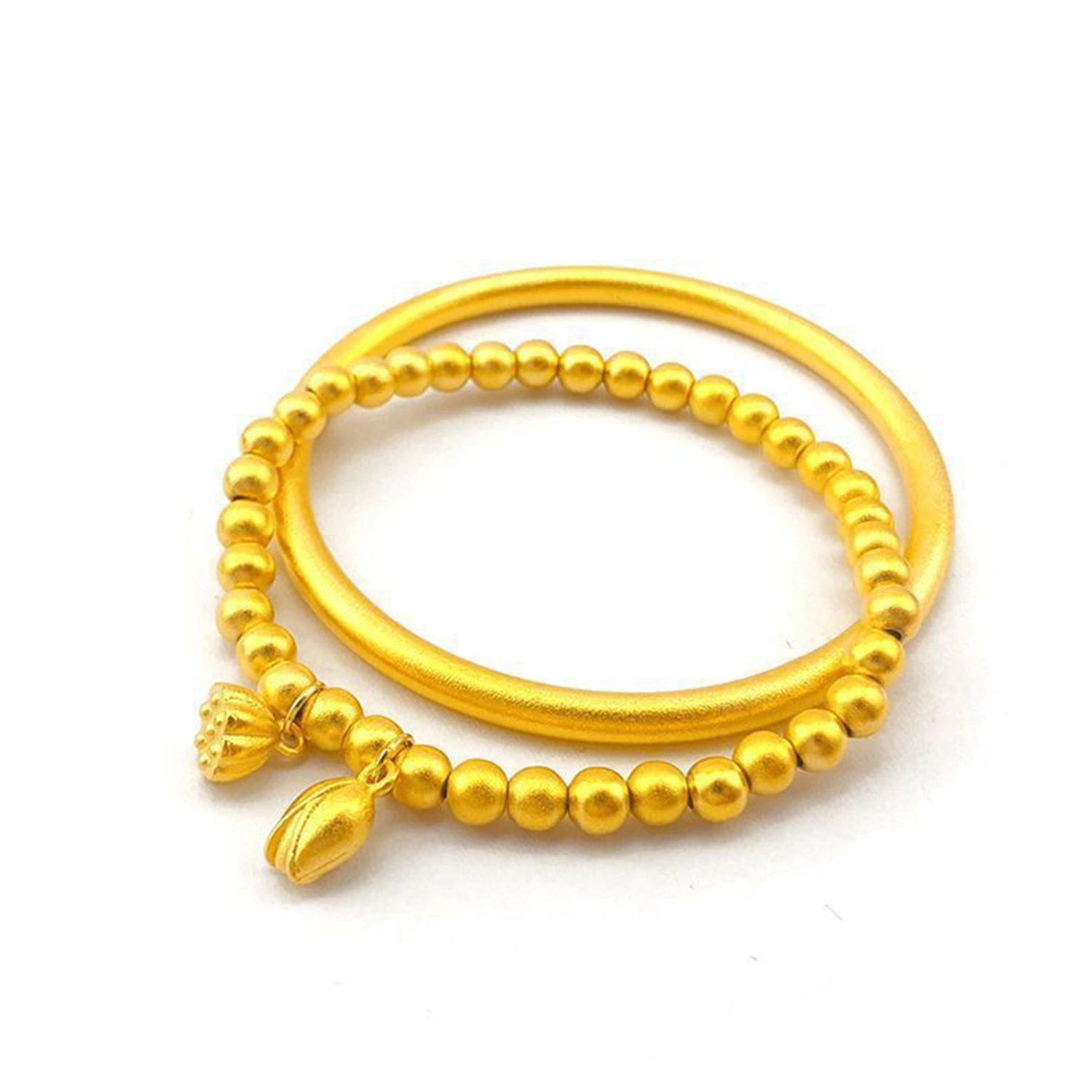 Women's Gold Bracelet Round Shape Bangle Bracelets Bead Bracelet