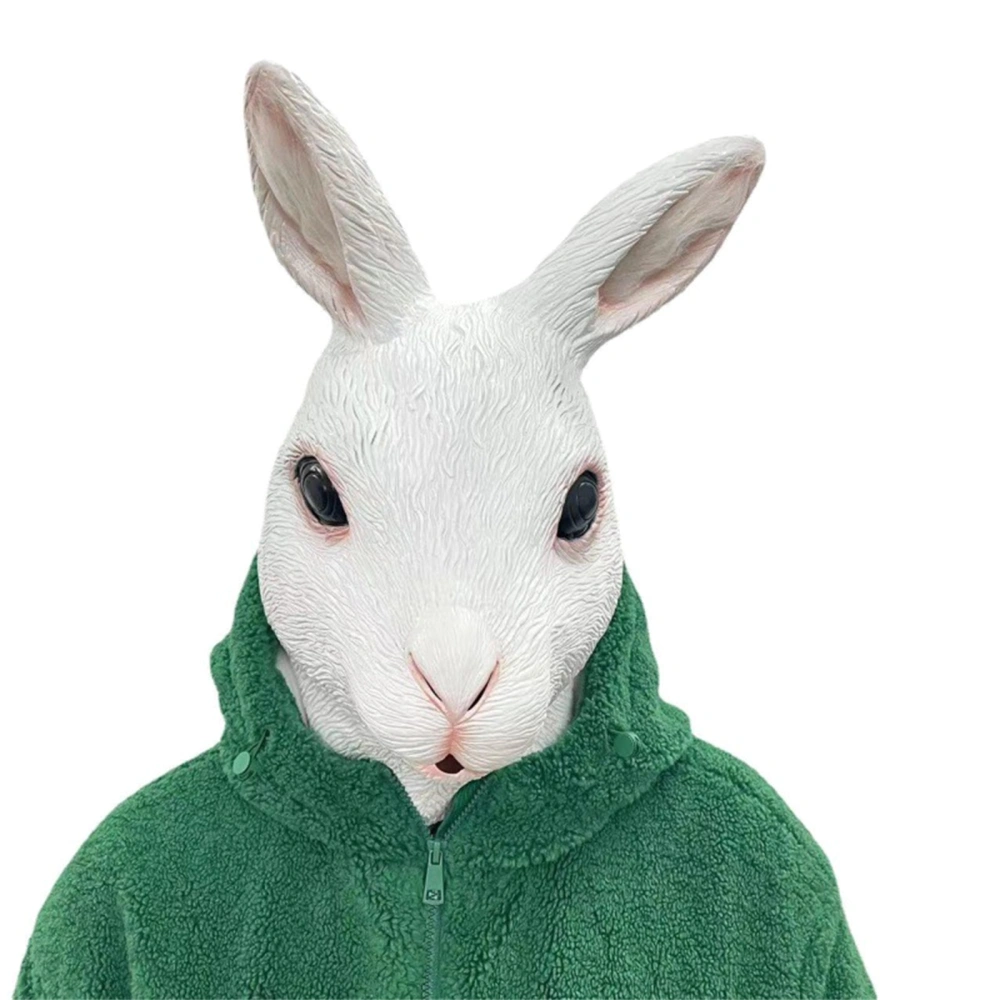 White Bunny Head Costume Realistic Rabbit Headwear Bunny Headgear