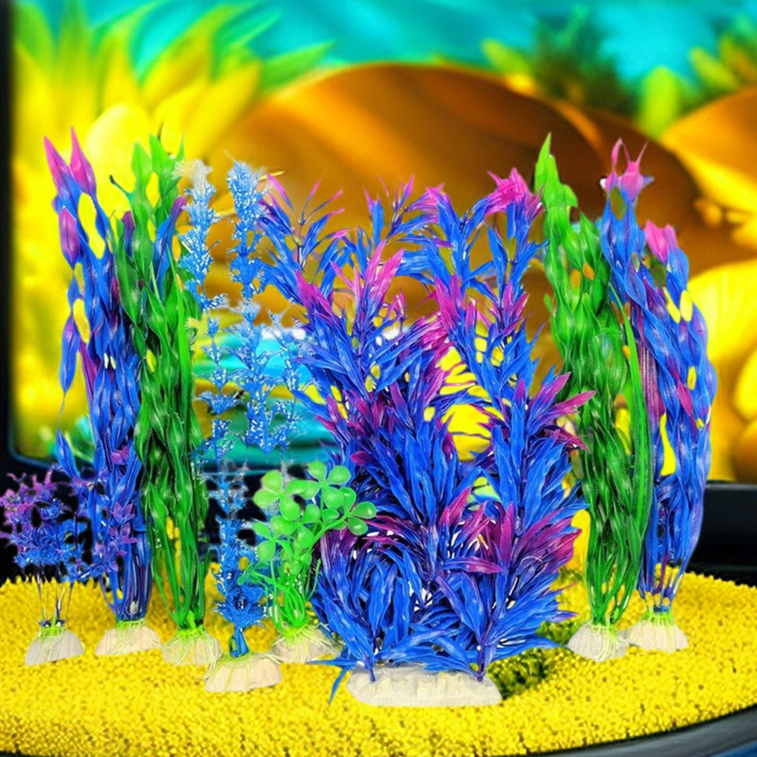 Artificial Aquarium Plants Colorful Fish Tank Decoration Accessories
