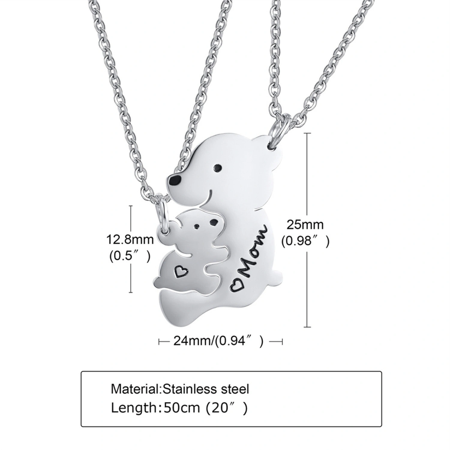 Mama Bear and Baby Bear Necklaces Matching Family Necklaces Jewelry