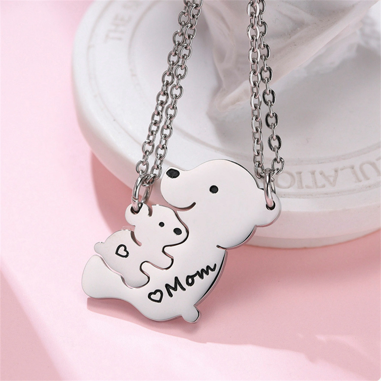 Mama Bear and Baby Bear Necklaces Matching Family Necklaces Jewelry