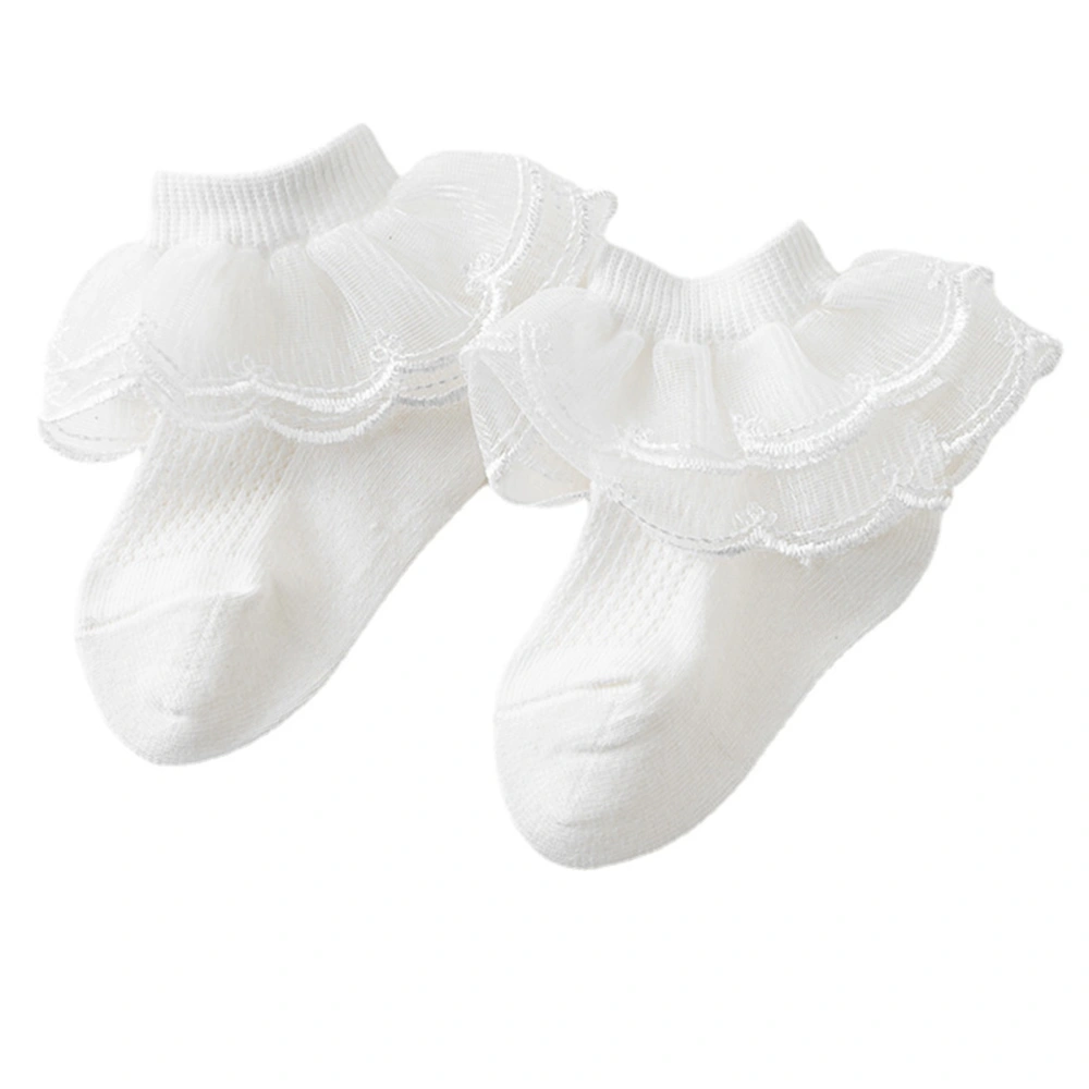 Baby Girls Ruffle Socks Soft Mesh Frilly Socks Princess Dress Socks