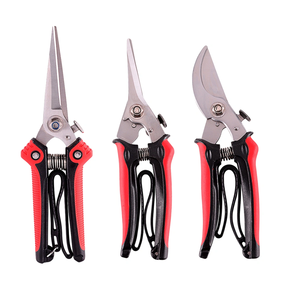 3 Pack Garden Pruning Shears Stainless Steel Blades, Scissors Set