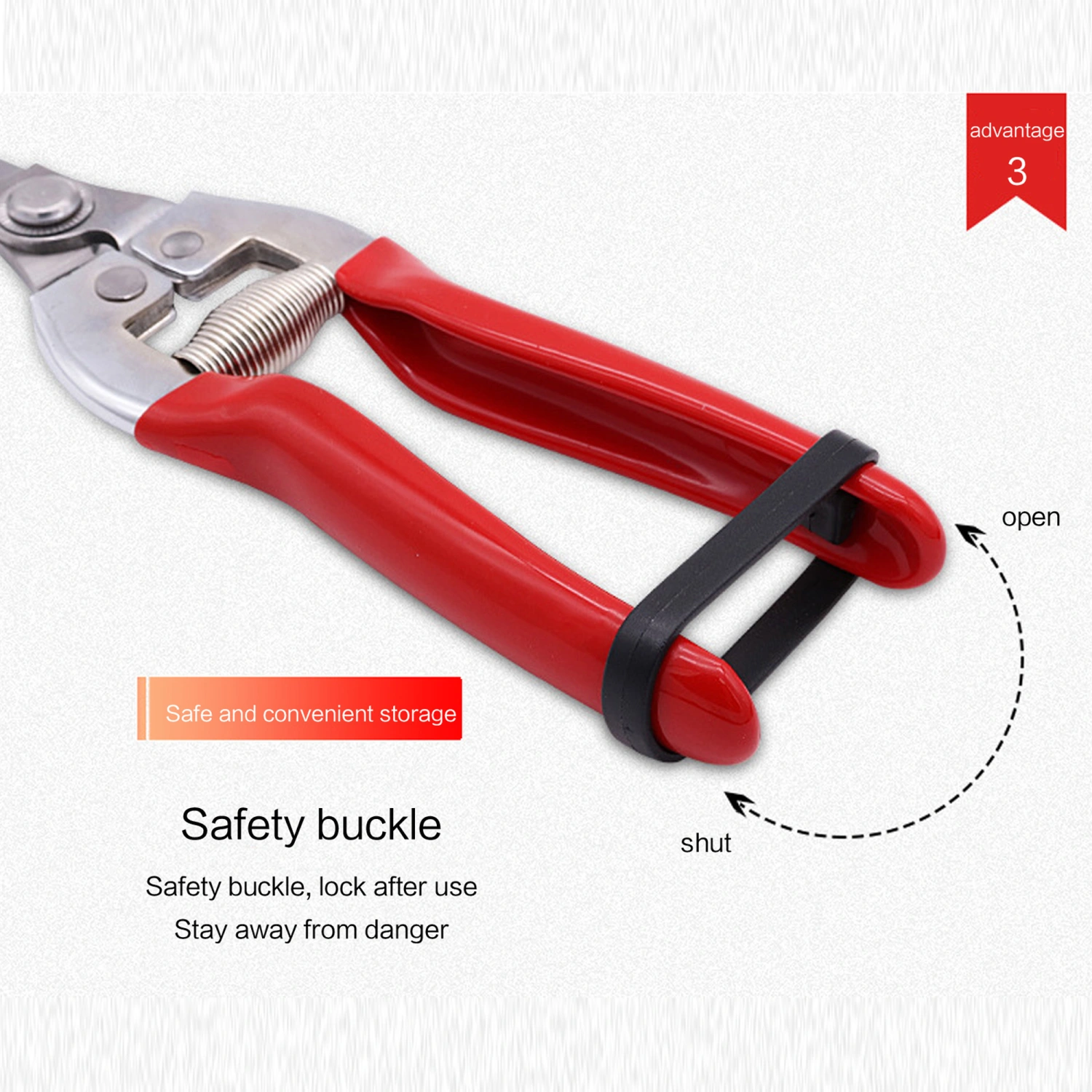 Pruning Shear Straight Gardening Scissors with Serrated Blade