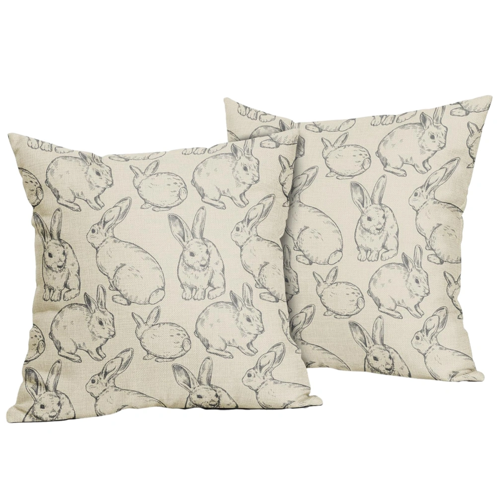 Easter Pillow Covers Farmhouse Bunny Easter Egg Throw Cushion Covers