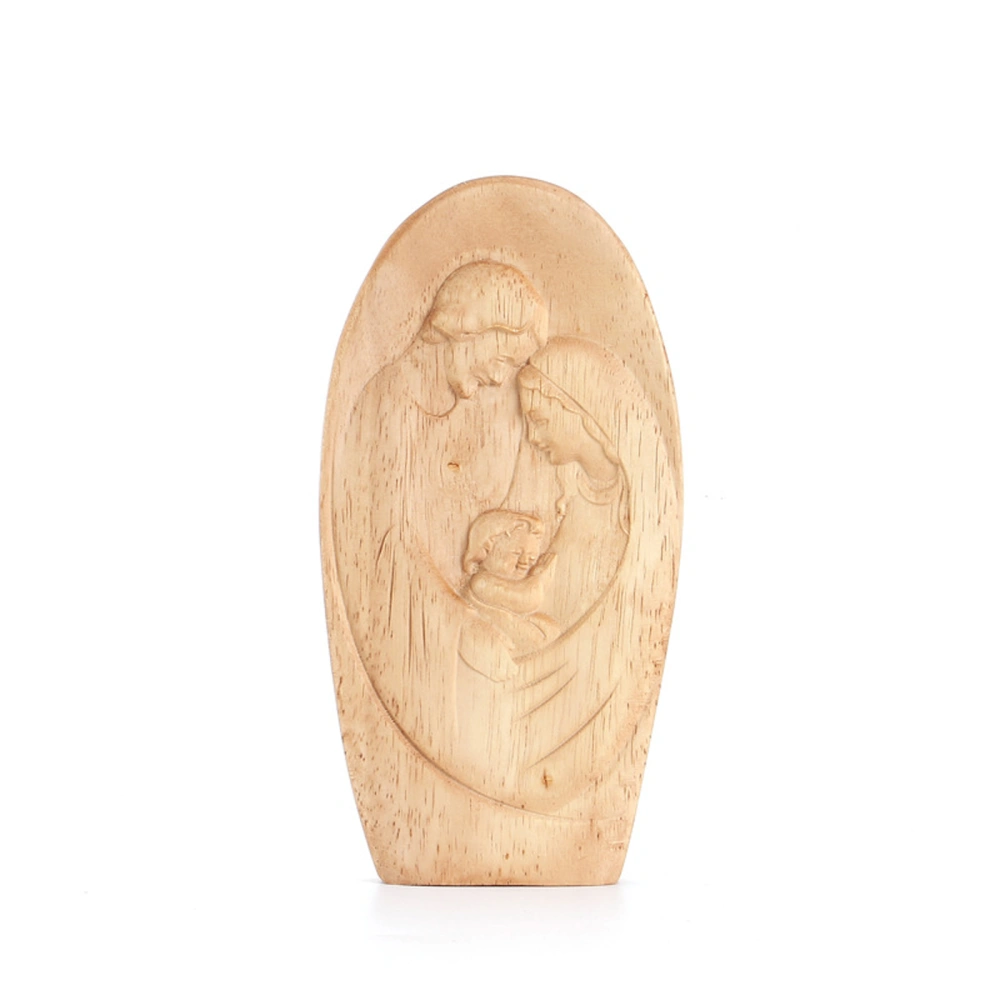 Wooden Figurine Decor, Jesus Mary Holding with the Son Home Decor