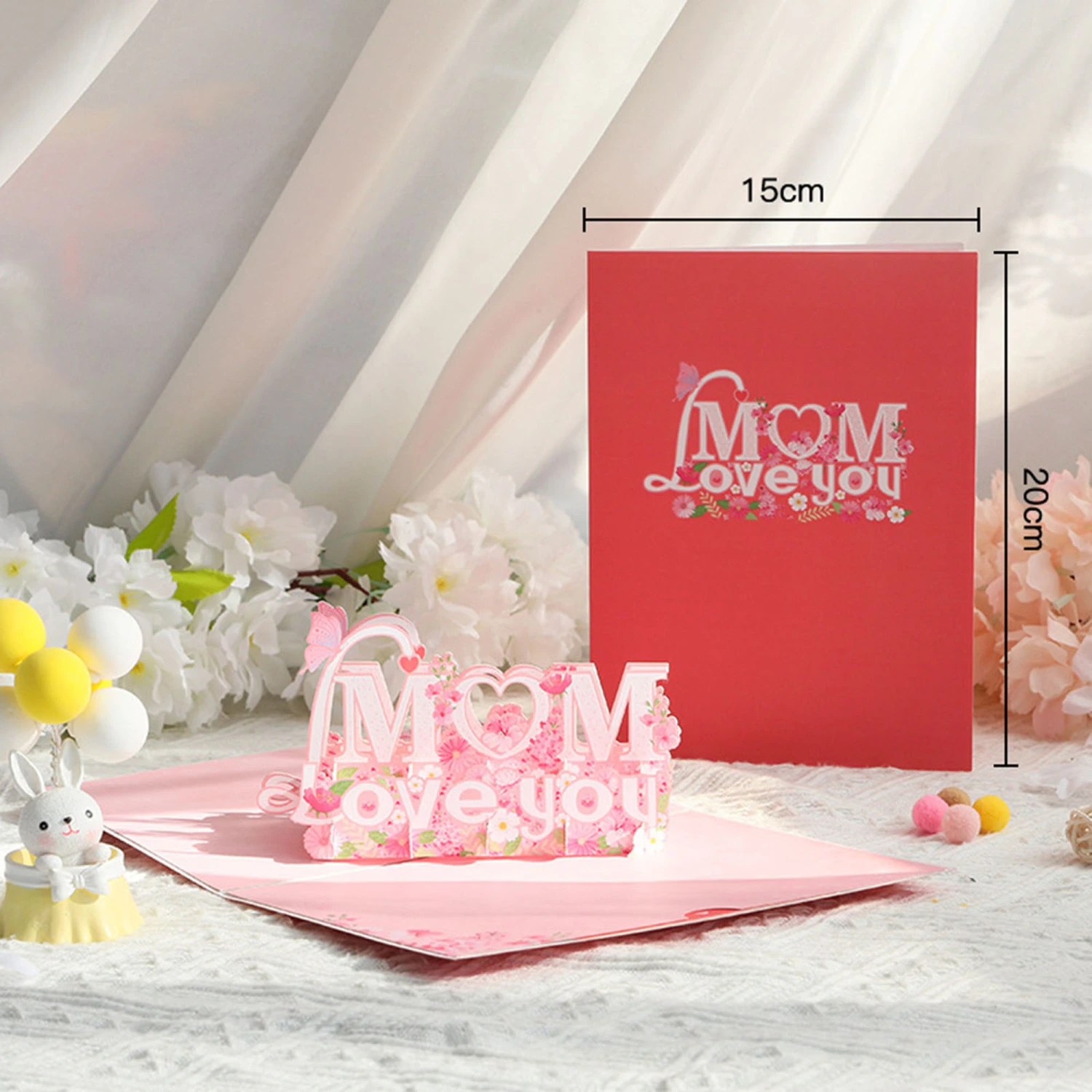 Mother's Day Card Cute 3D Letters Pop up Greeting Card for Mom Gift