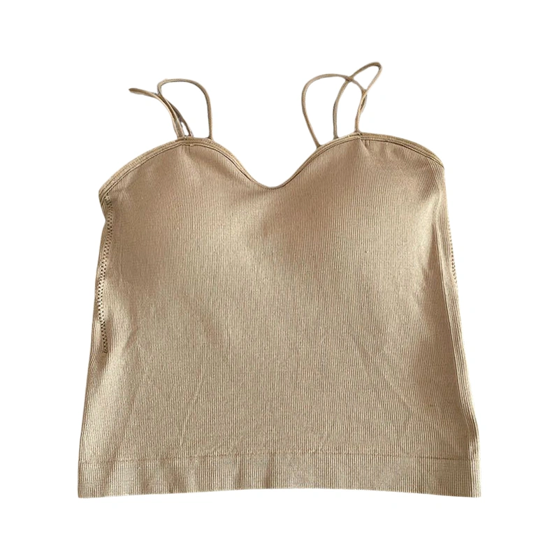 Women's Cami Tops Solid Color Spaghetti Strap Vest V-Neck Camisole 