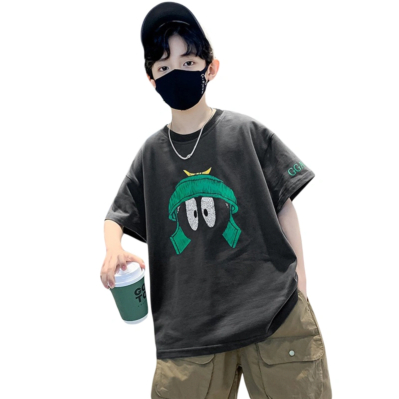 Toddler Boy Summer T-Shirts Cartoon Print Short Sleeve Round Neck Tops