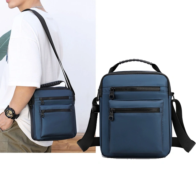 Man Nylon Shoulder Bag Messenger Bag Zipper Pocket Handbag#