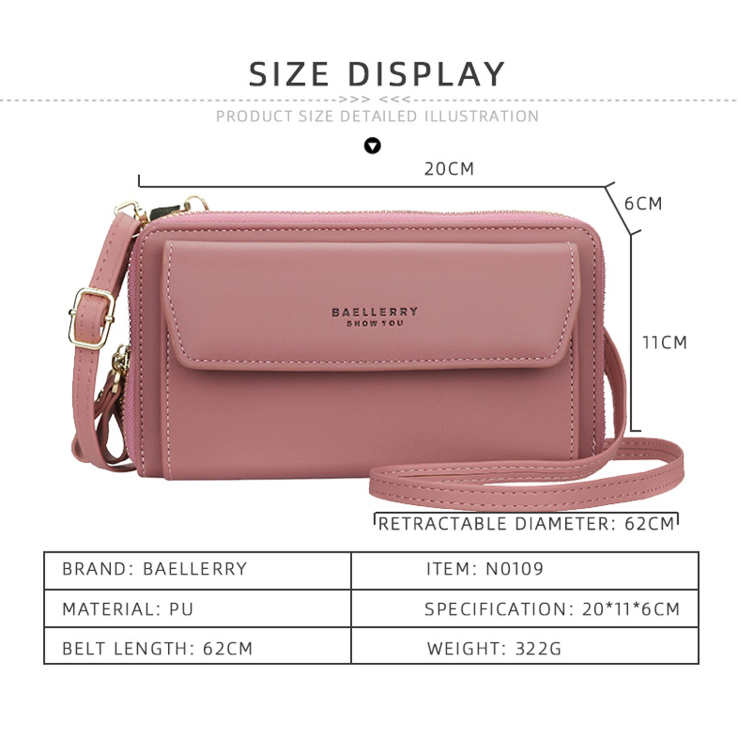 Women's Crossbody Bag Purse Clutch Phone Wallet Shoulder Bag