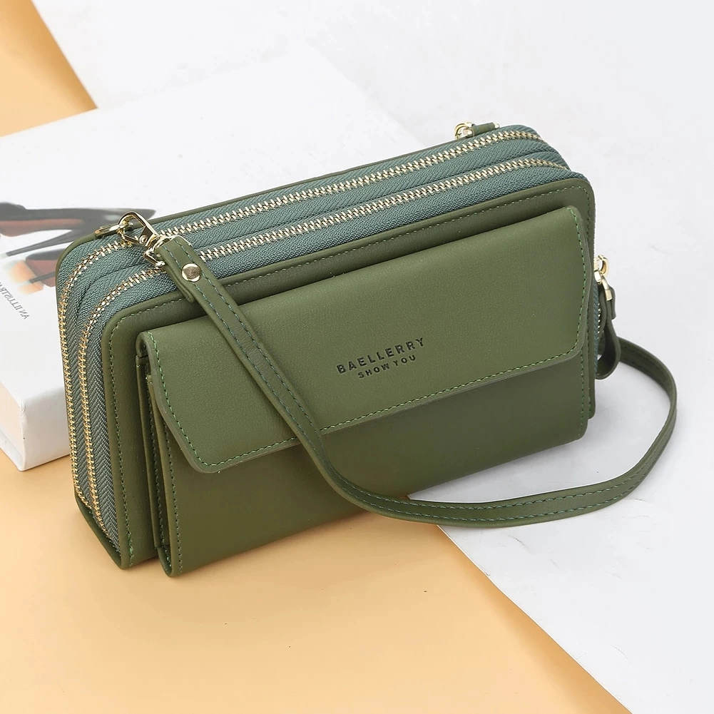 PU Long Wallets Women Many Departments Clutch Wallet