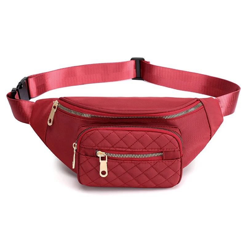 Fashion Nylon Waist Bag Zipper Chest Bag Sport Shoulder Bag