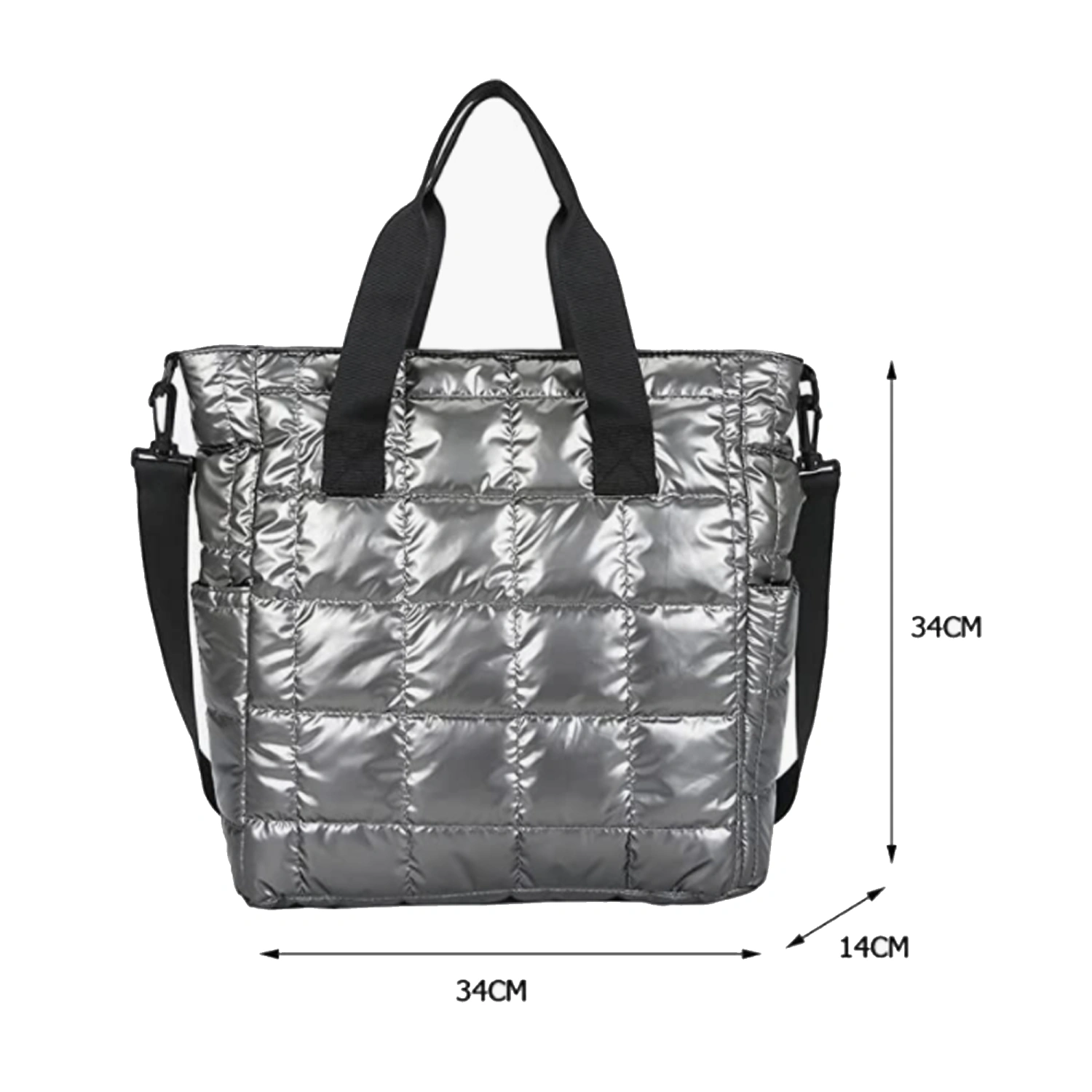 Women Fashion Quilted Cotton Padded Nylon Messenger Bag-