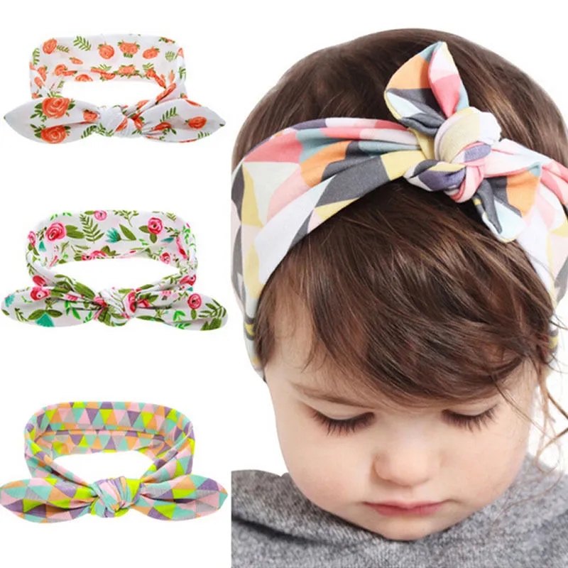 Infant Baby Kids Girls Headband Floral Bow Turban Rabbit Headwrap Headwear