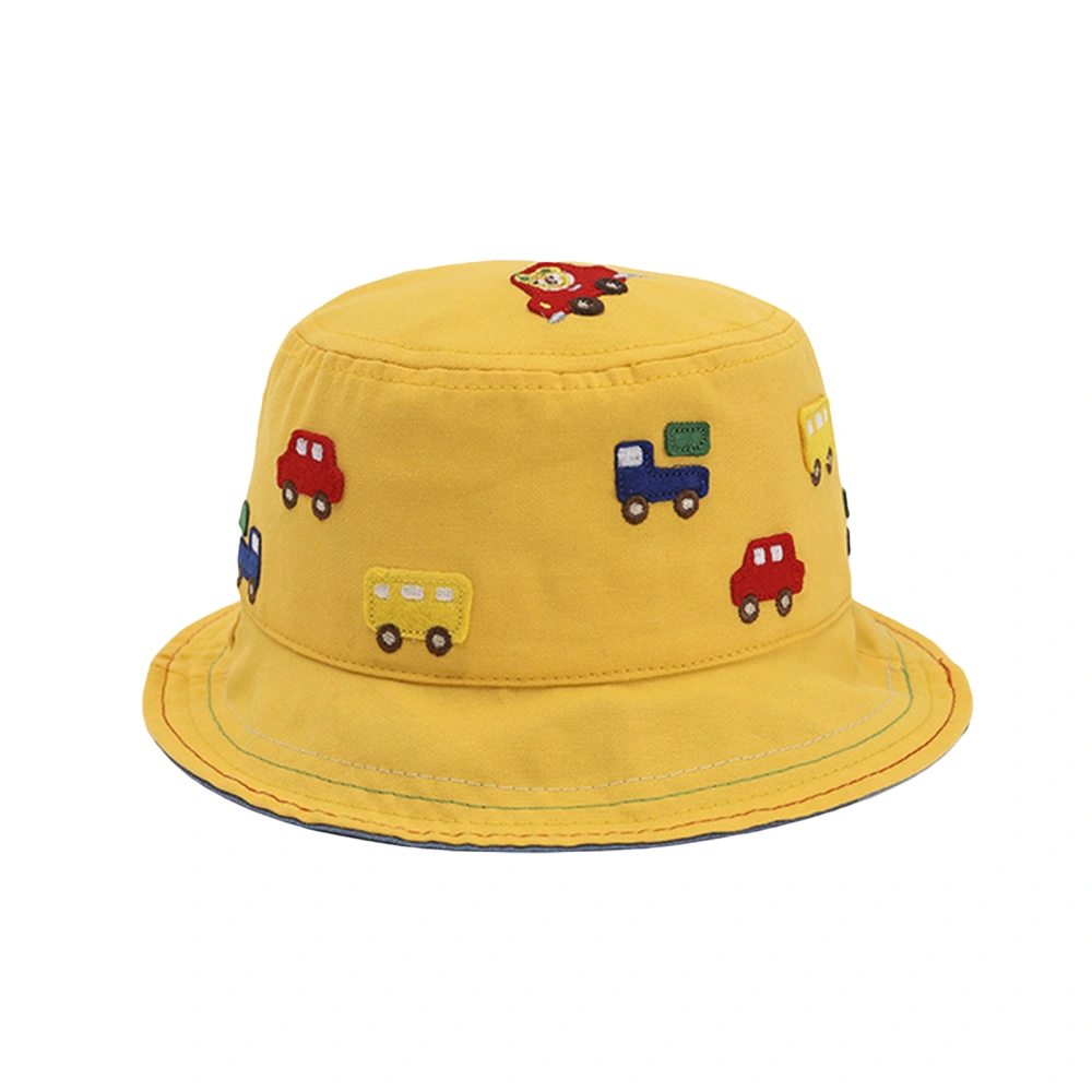 Baby Boys Girls Cute Car Embroidery Sun Protection Bucket Hat 