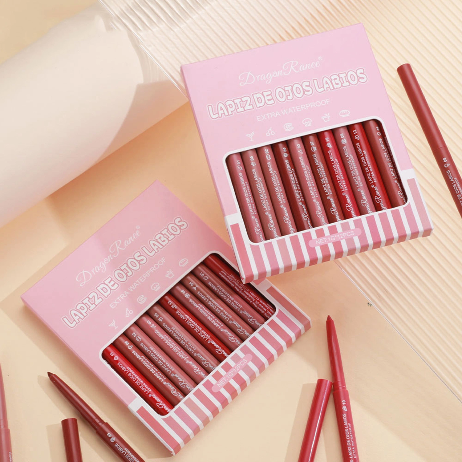 12 Pieces Lip Liner Set Long Lasting Matte Lip Liner Pencil Lipstick 
