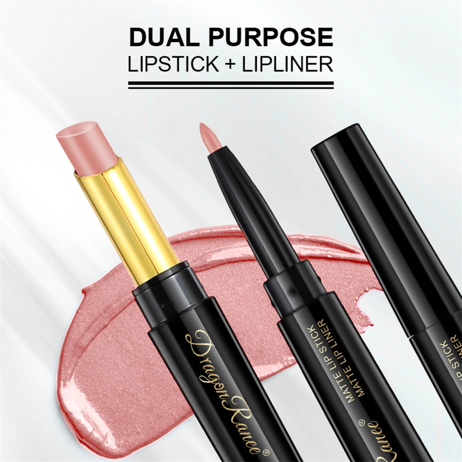 Matte Lipstick Double-ended Lip Liner and Lipstick Long Lasting Makeup