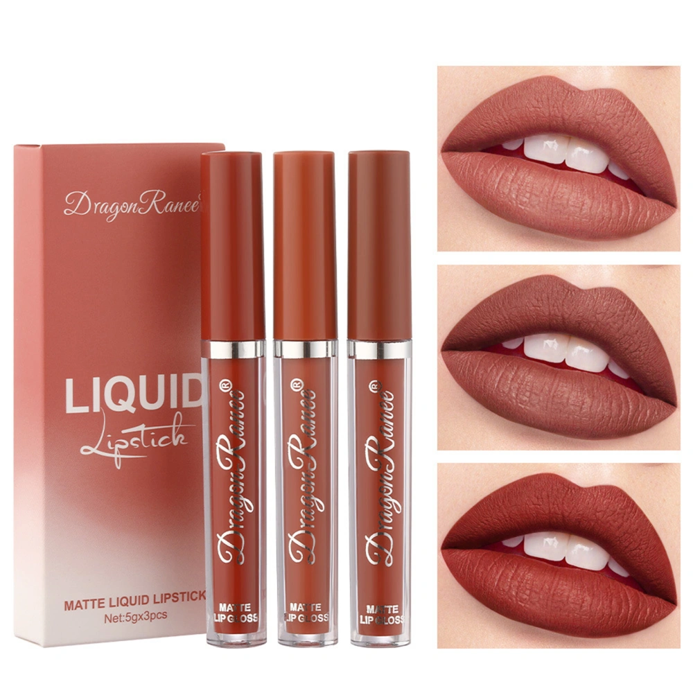 Matte Liquid Lipstick Set 3 Piece Long Lasting Matte Velvet Lip Gloss 