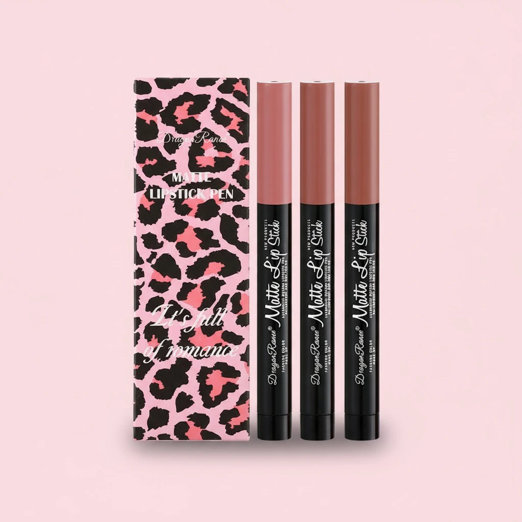 Matte Color Lip Pencil 3Pcs Long-Lasting Lipstick Lip Crayon