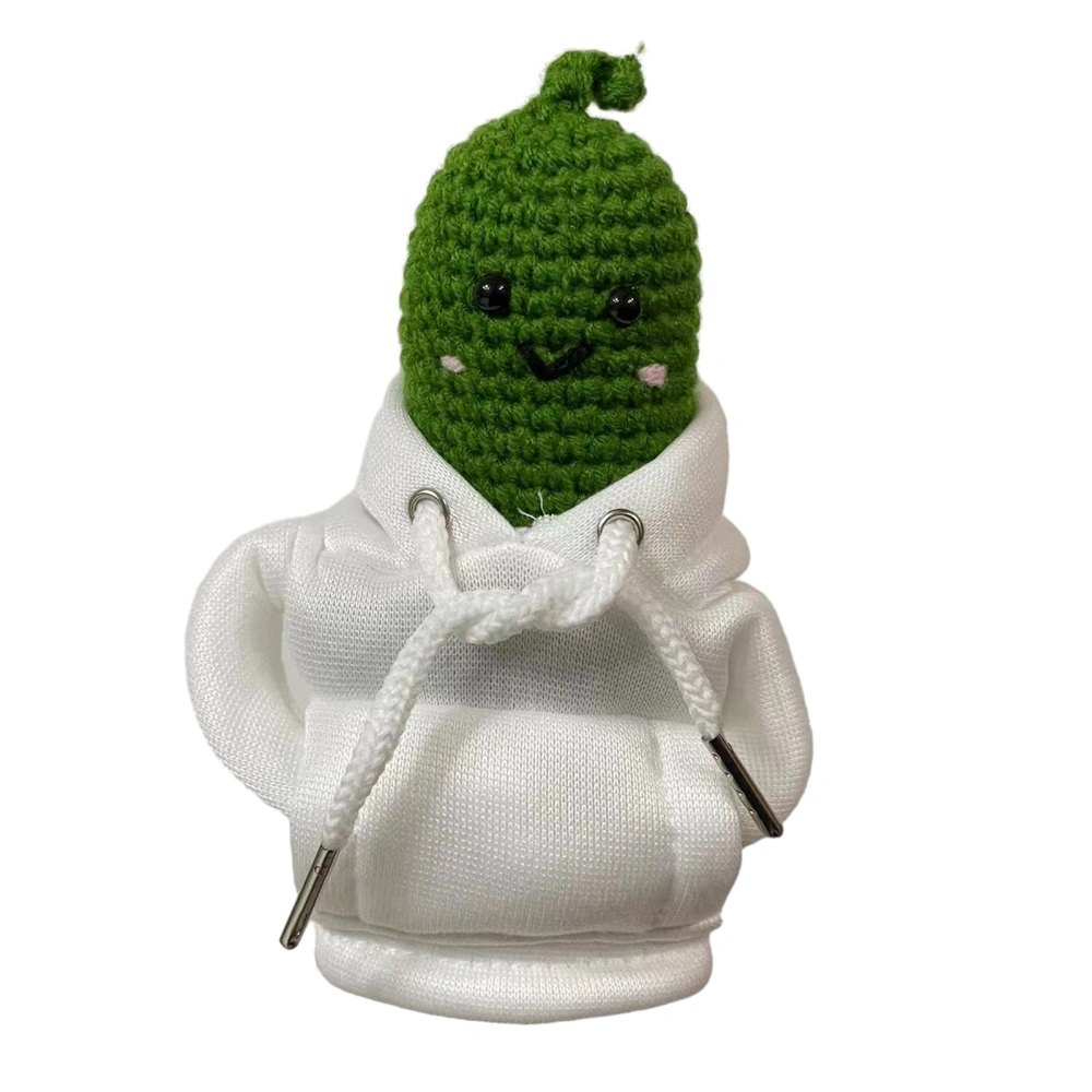 Positive Pickle Cute Crochet Pickle Doll with Hoodie Emotional Support