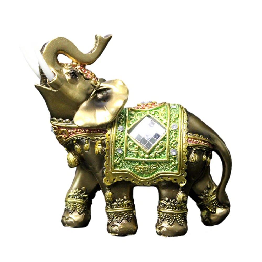 Cute Elephant Statue Resin Art Figurines Decorative Desk Sculptures 