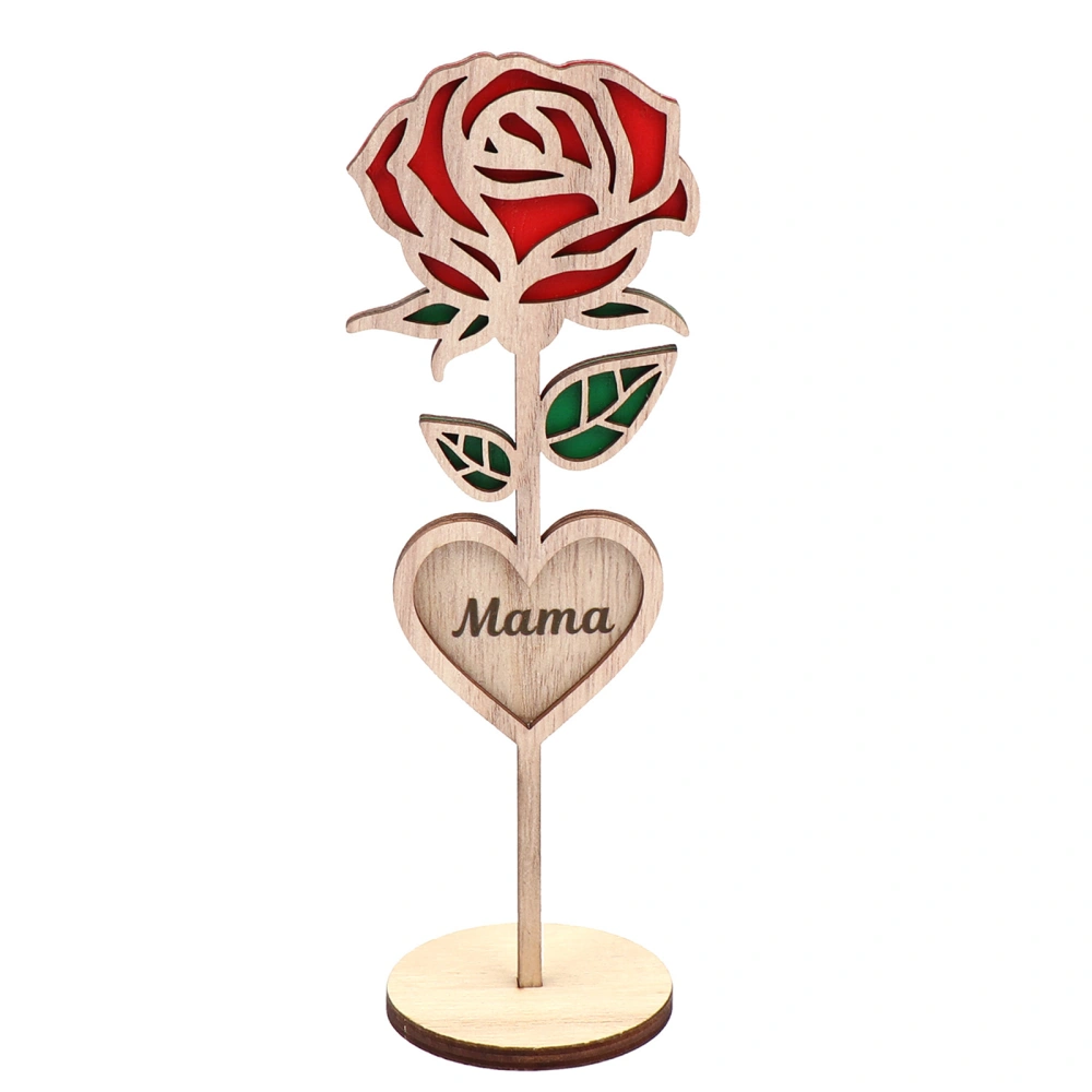 Wooden Roses, Standing Flower Desk Ornament Mother's Day Gift