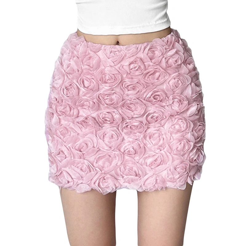 Women Mini Skirt, High Waist Flower Slim Fit Summer Bodycon Skirt