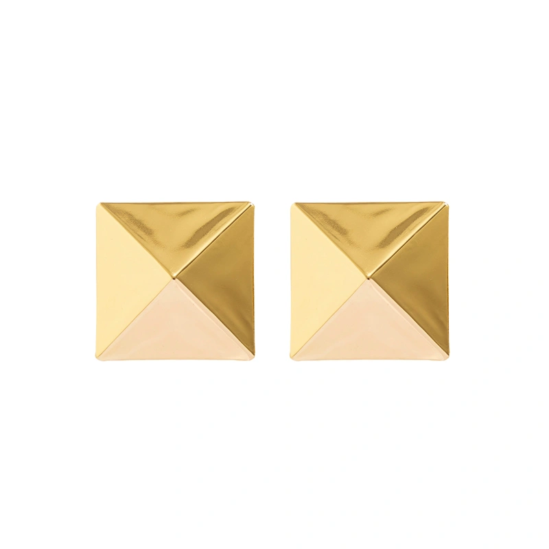 2 Pcs Gold Geometric Earrings, Square Sliver Earrings Stud Earrings