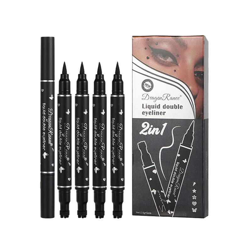 Eyeliner Set Double Ended Waterproof Smudge Proof Eyeliner Stamp Pens 