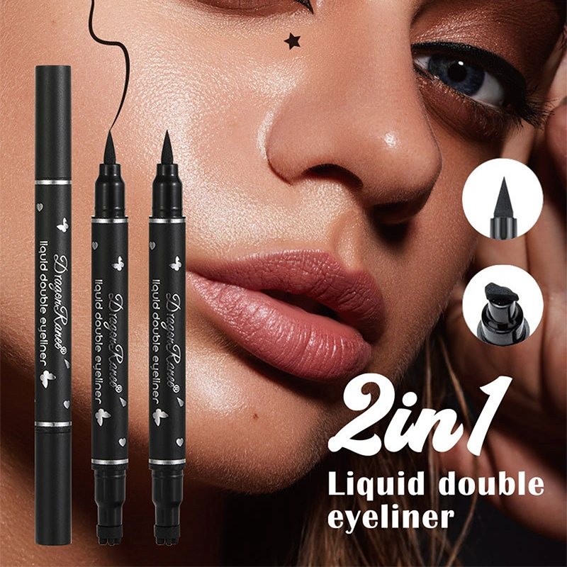 Eyeliner Set Double Ended Waterproof Smudge Proof Eyeliner Stamp Pens 
