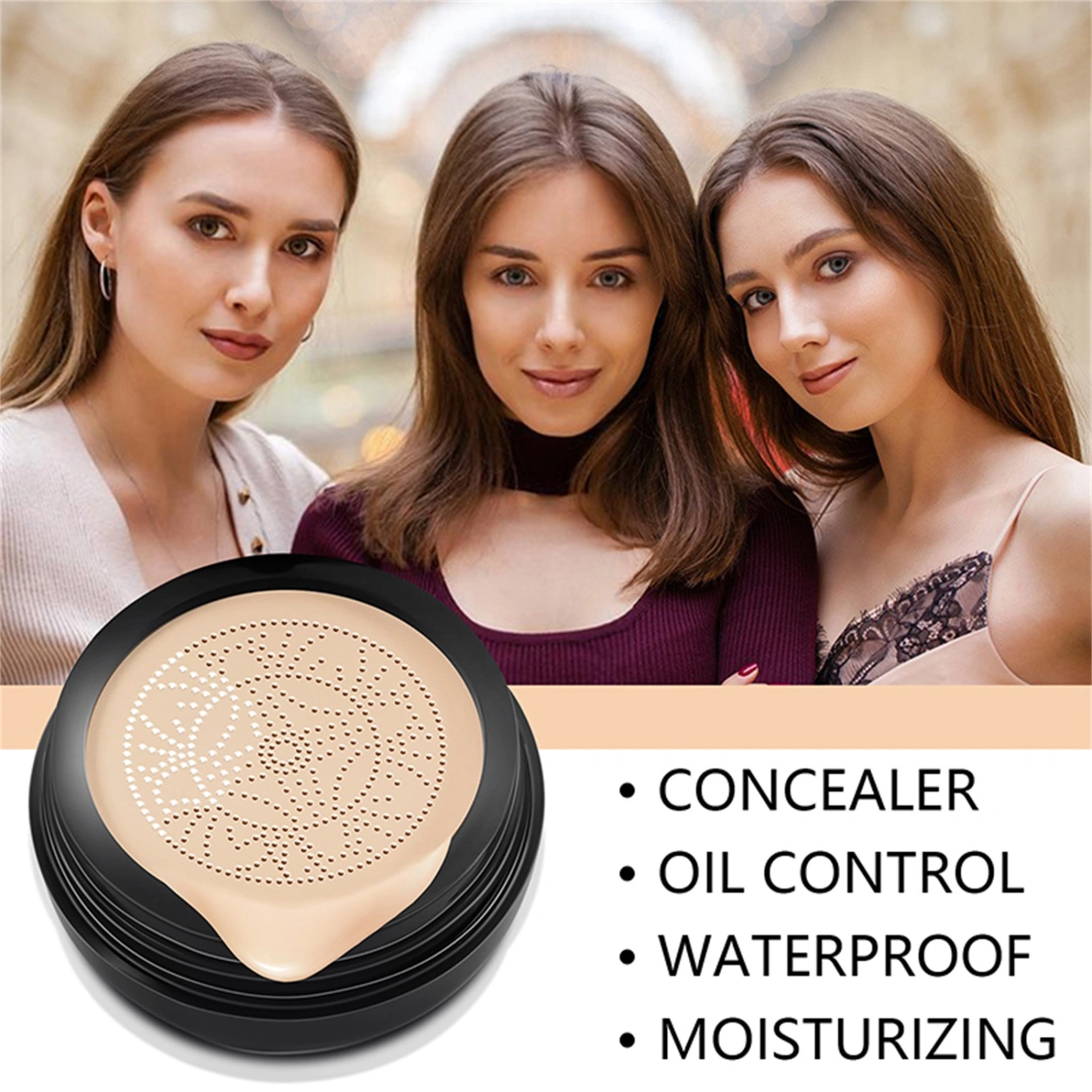 Liquid Foundation, Mushroom Head Air Cushion CC Cream Concealer