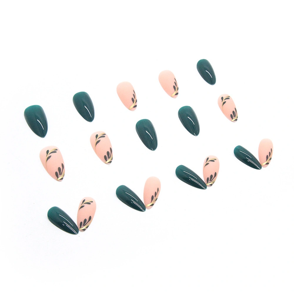 Medium Almond Press On Nails Kit, 24 Gel Fake Nails with Nail Glue