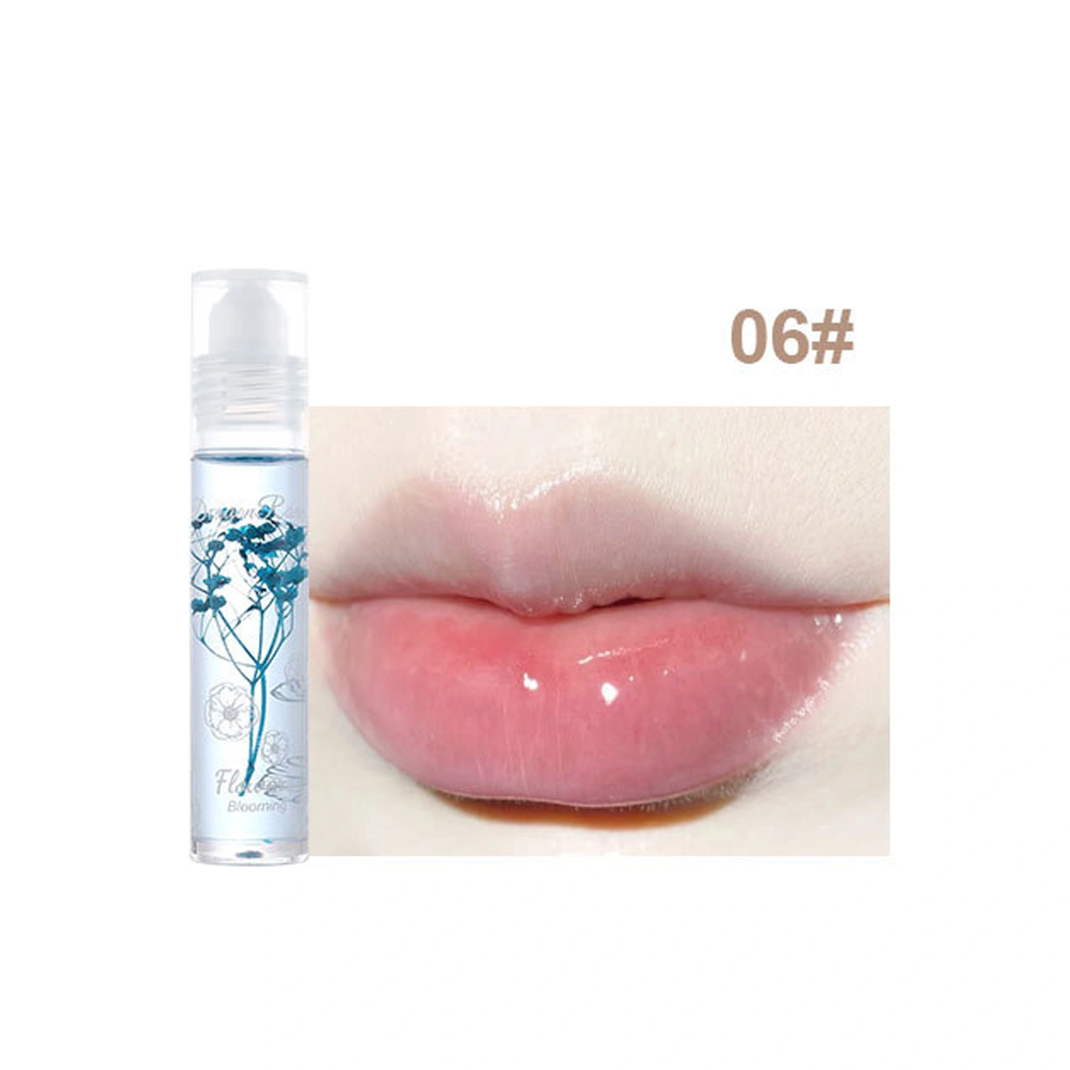 Hydrating Lip Oil Transparent Lip Glow Oil with Real Flowers