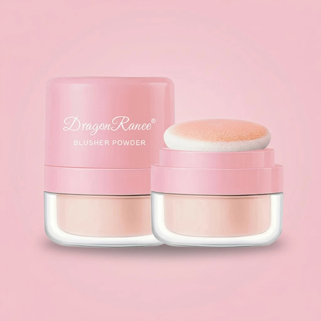 Air Cushion Blush, Matte Blush Powder with Makeup Sponge Mirror 